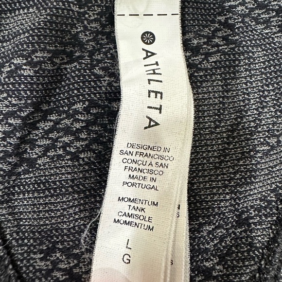 Athleta Charcoal Floral Tank Top size Large - Picture 3 of 3